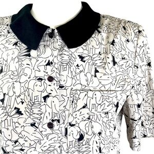 VINTAGE Russ Elephant Print Blouse Size Small